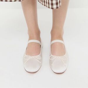Loeffler Randall White satin ballet flats size 7